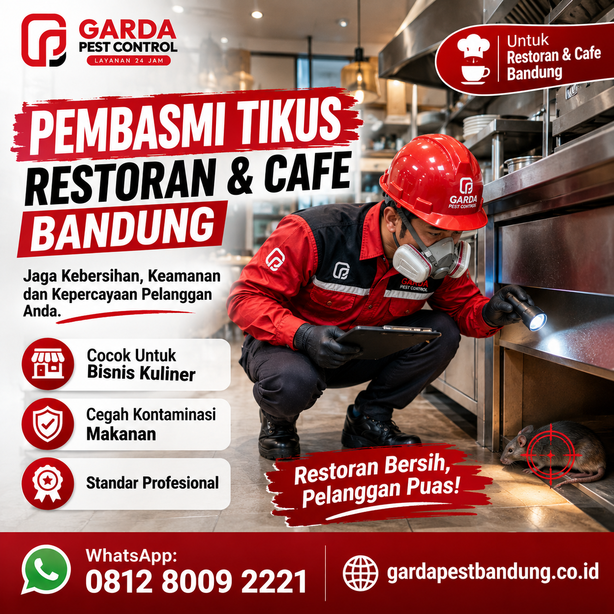 Jasa Pembasmi Tikus untuk Restoran di Bandung Bergaransi Tuntas