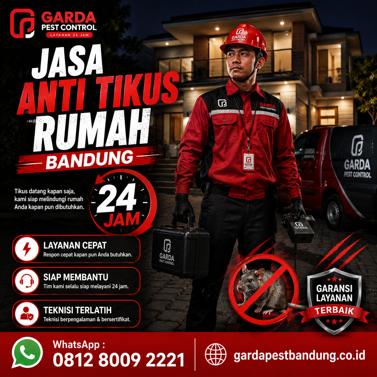 Jasa Pembasmi Tikus Panggilan 24 Jam Bandung Respon Cepat Garda Pest Control